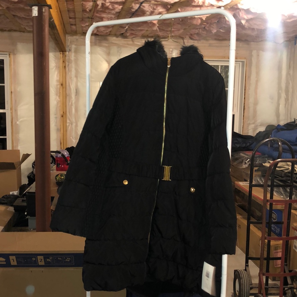 Black winter jacket with hood